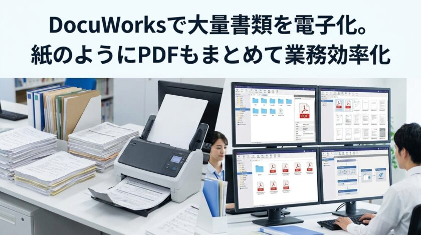 DocuWorksで大量書類を電子化。紙のようにPDFもまとめて業務効率化
