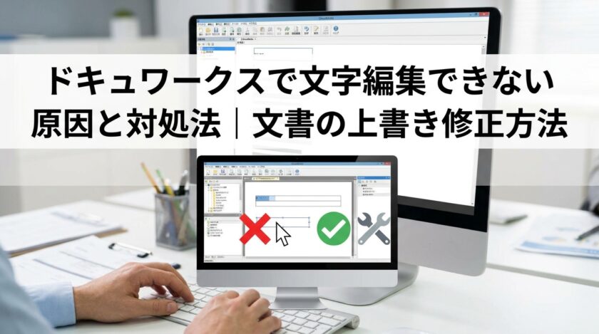 ドキュワークスで文字編集できない原因と対処法|文書の上書き修正方法