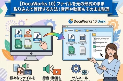 【DocuWorks 10】ファイルを元の形式のまま取り込んで管理する方法！動画や音声ファイルも一括整理