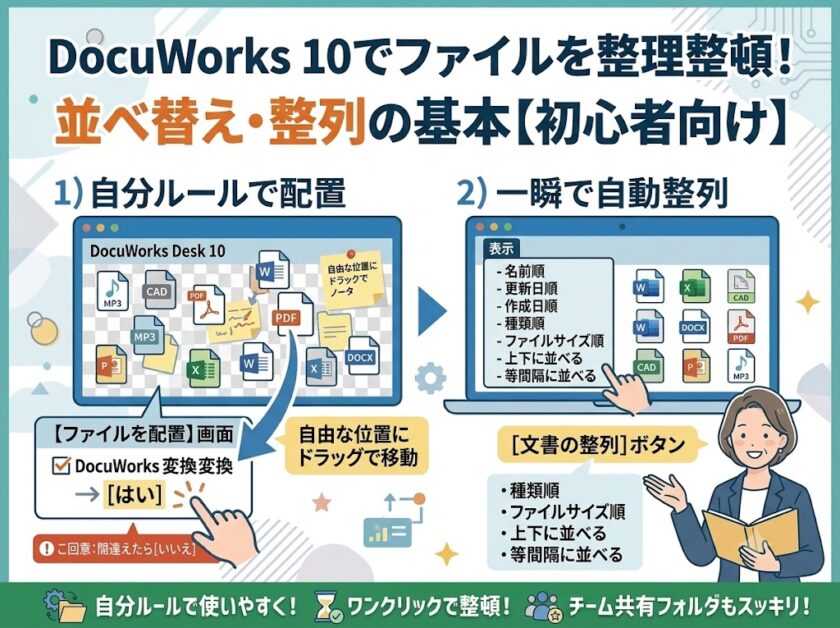 【DocuWorks 10】ファイルを並べ替えて整理する方法!便利な整列機能も解説