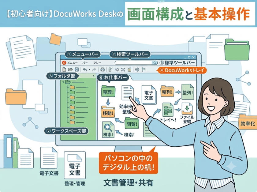 【初心者向け】DocuWorks Deskの画面構成と基本操作！ファイルを効率よく整理・閲覧するコツ