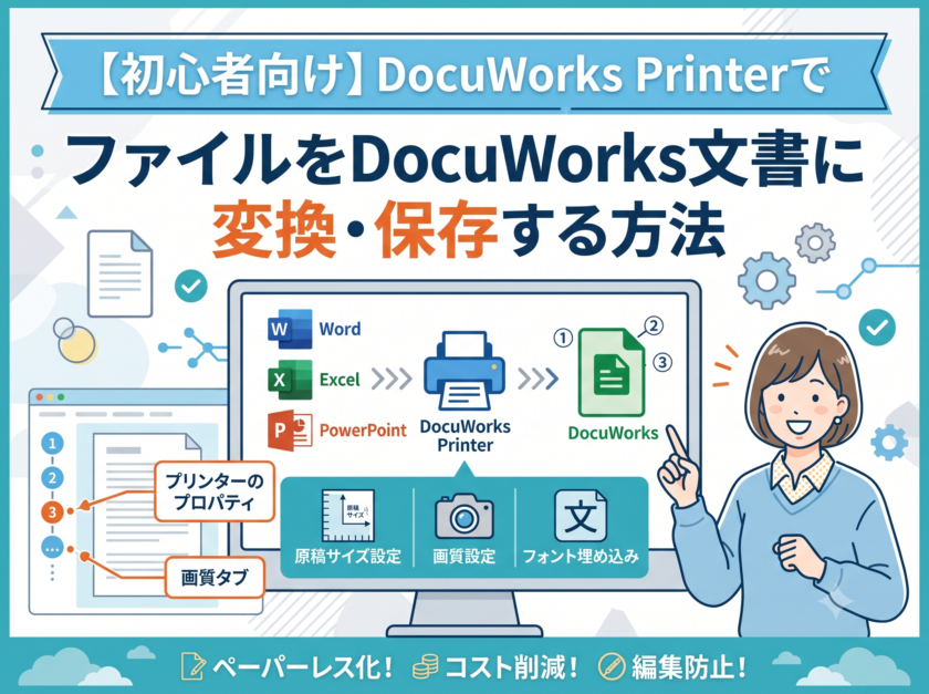 【初心者向け】DocuWorks PrinterでファイルをDocuWorks文書に変換・保存する方法