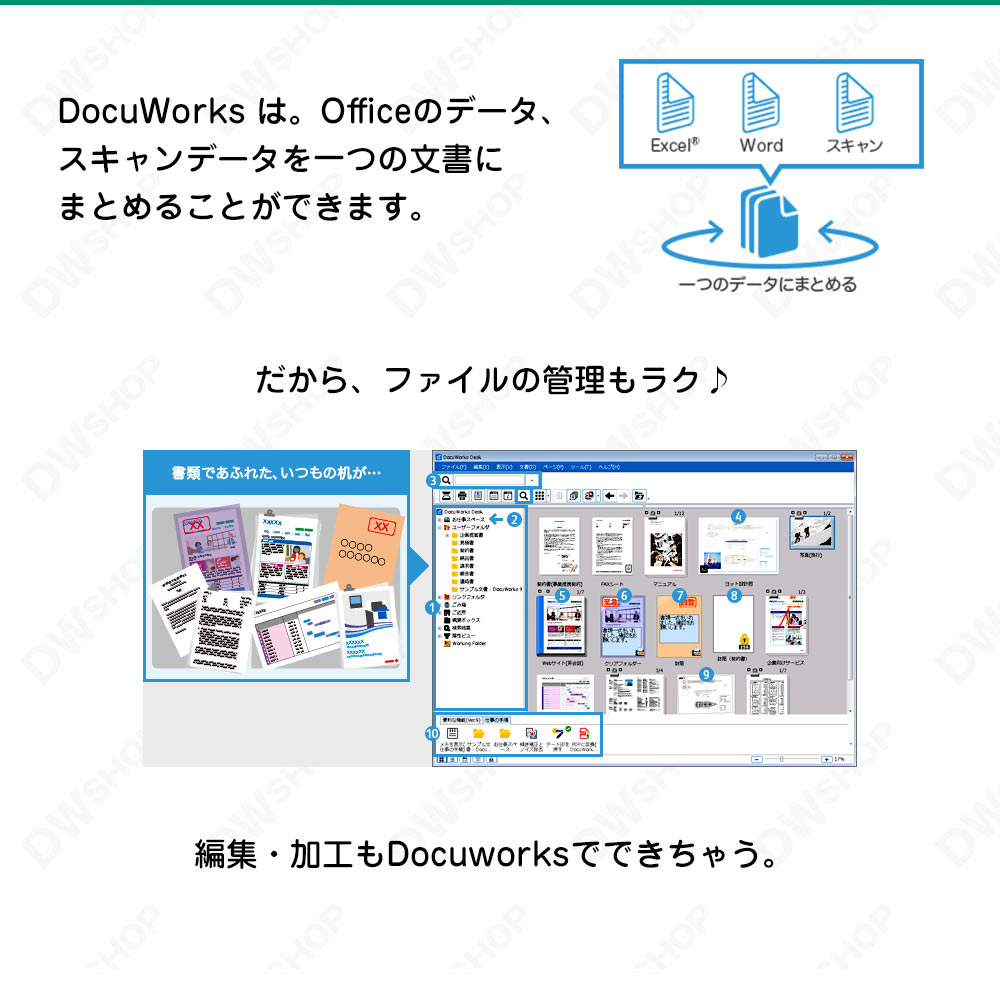 DWSHOP / DocuWorks 9.1 ライセンス認証版（トレイ２同梱） 基本パッケージ / 10ライセンス