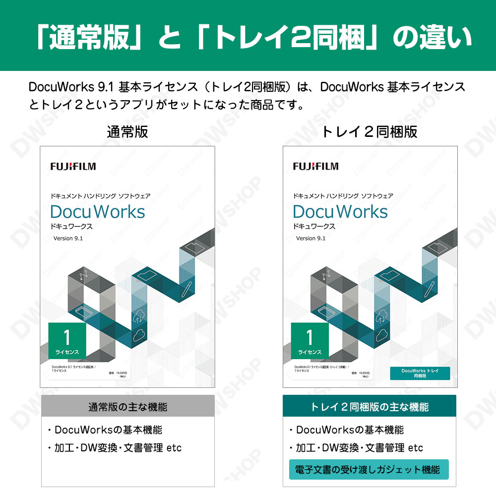 DWSHOP / DocuWorks 9.1 ライセンス認証版（トレイ２同梱） 基本 ...